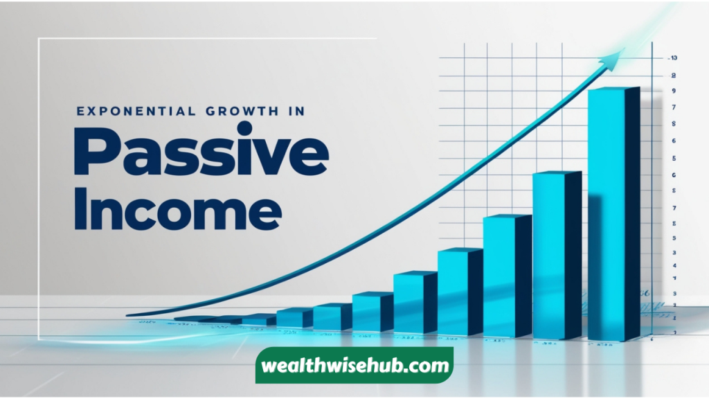 A graph showing exponential growth in passive income over time.