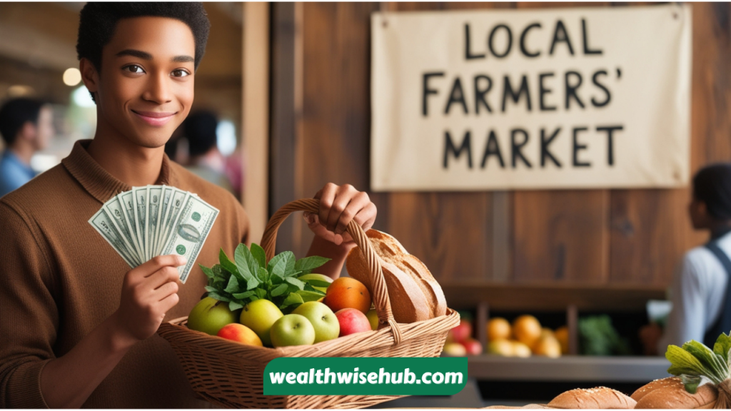 A shot of a person holding cash while making a purchase, representing mindful spending and budgeting.